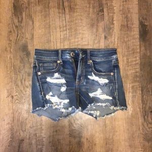 American eagle midi rise distressed short 3” inch
